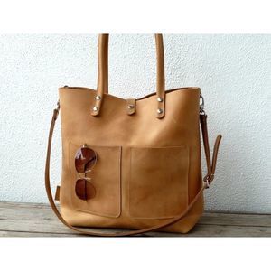 SANUMI handmade leather handbag tote made in Germany Natural $390.00